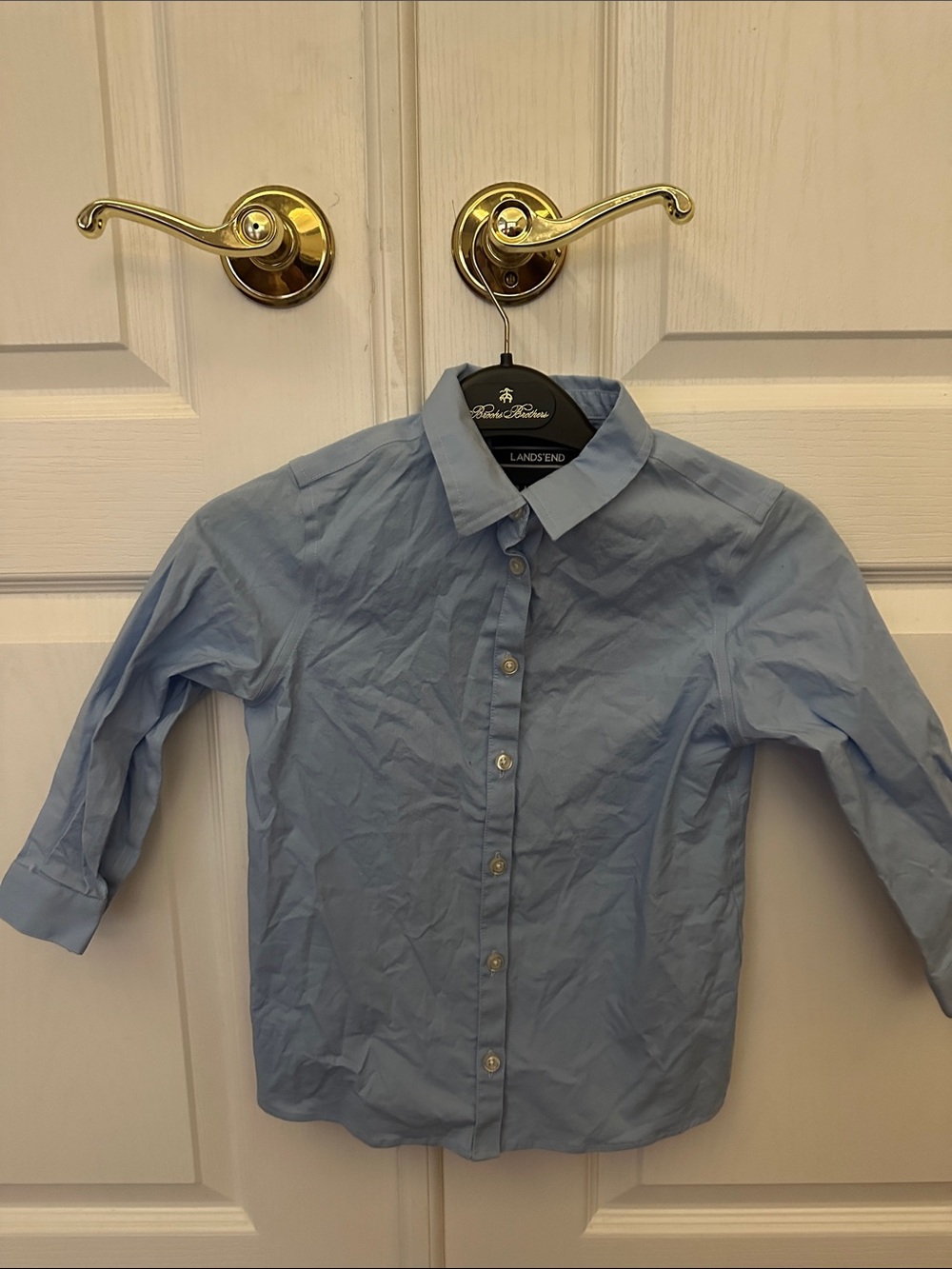 Lands' End girl’s ' Pale Blue Button-Front Dress Shirt